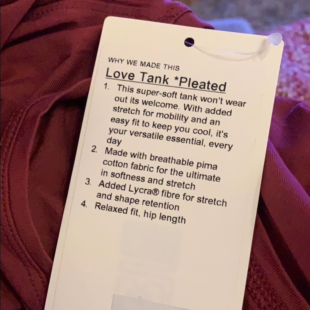 Lululemon Love Tank Pleated - Picture 4 of 4